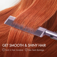 Electric Hot Comb with US Plug for Wigs and Natural Hair, 30s Fast Heating & Adjustable Temp