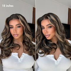 Curtain Bangs Blonde Highlight Loose Wave Glueless 5x5 Closure Pre-Cut Lace Wig All Head Sizes Fit Cap - US Only