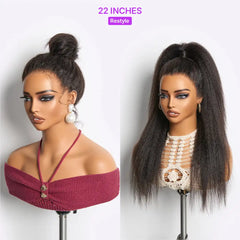 MyOwn-Fit™ 360 HD Lace Kinky Straight Wig Flexi-Fit Invisi Drawstring Cap & Pre-Cut Lace