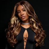 Rich Auntie | RawMagic x Blonde Highlight Body Wave 13x6 Frontal HD Lace Glueless Wig Human Hair