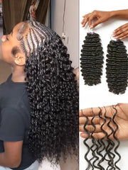 Readitress™ Pre-Separated Feather Crochet Human Hair for Miracle Knots Boho Braids | Deep Wave, Burmese Curly Protective Style (Free Gifts Included) - US Only