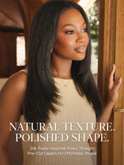 New Customers Only | 180% Density Light Kinky Straight Butterfly Cut Layered Glueless 7x6 Closure HD Lace Wig Pre-Cut Lace