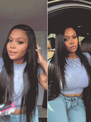 Luvme All-Day Comfort™ Wig 180% Density Butterfly Cut Layered Light Yaki Straight Glueless 7x6 Closure HD Lace Human Hair Wig Pre-Cut Lace