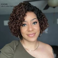 Soft-Shine Mocha Mousse Ombre - Fluffy Kinky Curl Glueless Minimalist HD Lace Wig Ready to Go