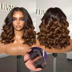 PreMax Wigs |  Ombre Brown Loose Body Wave Glueless 5x5 Closure Lace Wig Pre-Cut Lace - US Only