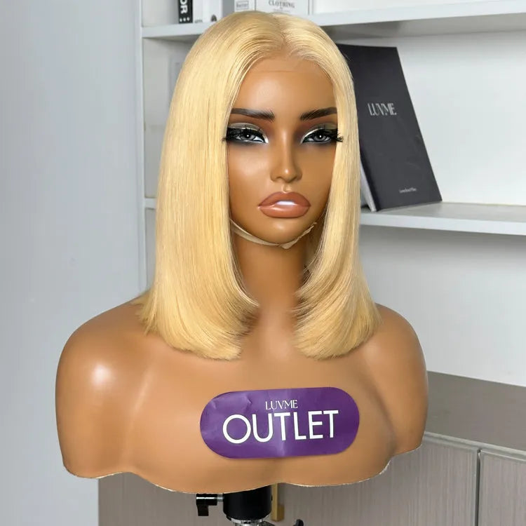 Outlet |  613 Blonde Blunt Cut Bob Wig Glueless Deep Middle Part 2x6 HD Lace Wig