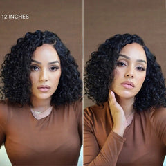 Ready to Go Water Wave Short Curly Bob Wig Glueless Minimalist HD Lace Wig Pre-Cut Lace