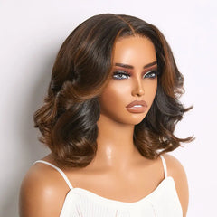 Clara | RawMagic – Brown Highlight Loose Wave 5x5 Closure Lace Glueless Wig 100% Human Hair