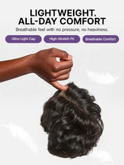 Beginner Friendly Natural Black Lightweight Roll Curl Glueless Minimalist HD Lace Short Pixie Cut Wig Pre Cut Lace